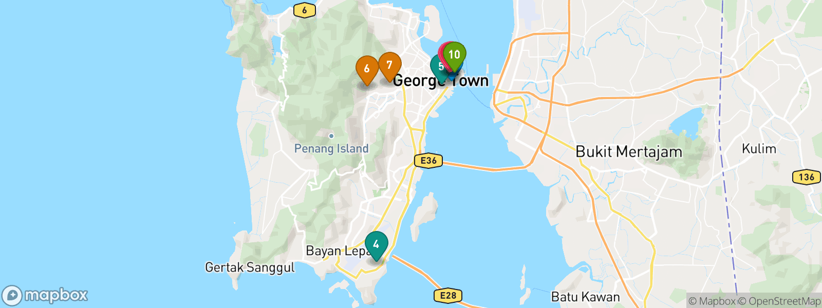 Penang Suggestions Map